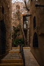 Old stone street in tel aviv in israel