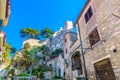 Old stone town Omis in Croatia, Europe.