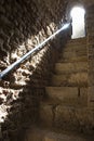 Old stone underground stairway in ancient ottoman fort Royalty Free Stock Photo