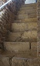 Old stone underground stairway in ancient ottoman fort Royalty Free Stock Photo