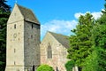 old stone medieval village church in Herefordshire in England