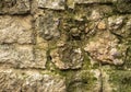 Old stone wall background, brick wall grunge texture close up Royalty Free Stock Photo