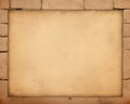 an old stone wall with a blank piece of paper on it Royalty Free Stock Photo