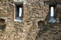 Old stone wall of castle or fortress close-up Royalty Free Stock Photo