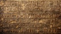 Old stone wall with Egyptian hieroglyphs, Ancient hieroglyphic writing, fiction view