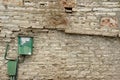 Old Stone Wall With Electric Switch Box Royalty Free Stock Photo