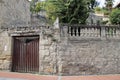 old stone wall and gate in miranda de ebro - spain Royalty Free Stock Photo