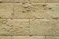 Old stone wall with limestone erosion close up in Lecce, Italy Royalty Free Stock Photo