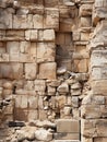 an old stone wall in the middle of a desert Royalty Free Stock Photo