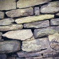 Old stone wall with moss and lichen Royalty Free Stock Photo