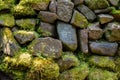 A old stone wall with moss Royalty Free Stock Photo