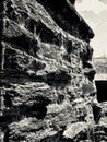 Old Stone Wall with Spiderwebs near Roxburgh Dam Royalty Free Stock Photo