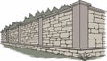 Old stone wall texture, rustic architectural element. vector design Generative AI Royalty Free Stock Photo
