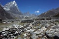 Old stone walls, Himalayas mountains, Sagarmatha national park, Solukhumbu, Nepal