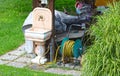 Old stone water fountain, garden decoration Royalty Free Stock Photo