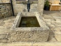 Victorian stone water trough on, Steep lane, Sowerby Bridge, UK