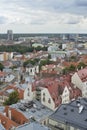 Old stoned streets, houses and red roofs of old Tallinn in the summer day. Royalty Free Stock Photo