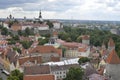 Old stoned streets, houses and red roofs of old Tallinn in the summer day. Royalty Free Stock Photo