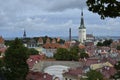 Old stoned streets, houses and red roofs of old Tallinn in the summer day. Royalty Free Stock Photo