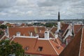 Old stoned streets, houses and red roofs of old Tallinn in the summer day. Royalty Free Stock Photo