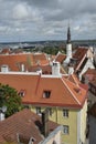 Old stoned streets, houses and red roofs of old Tallinn in the summer day. Royalty Free Stock Photo