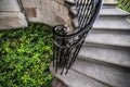 Old Stone Staircase With Iron Railing