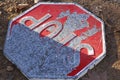 Old stop sign