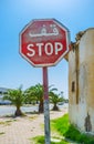 Stop traffic sign, Sfax, Tunisia Royalty Free Stock Photo
