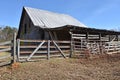 Old Storage Barn with Fence Royalty Free Stock Photo