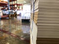 Old storage room with stacks of documents Royalty Free Stock Photo