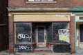 Old storefront with graffiti Royalty Free Stock Photo