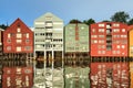 Old storehouses at Trondheim Royalty Free Stock Photo