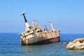 Old stranded ship. Paphos. Cyprus Royalty Free Stock Photo