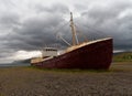 Old Stranded Shipwreck in Iceland Royalty Free Stock Photo