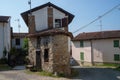 Old strange building at Zebedassi, on Tortona Hills, Italy