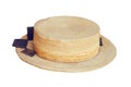 An old straw hat, isolated on a white background Royalty Free Stock Photo