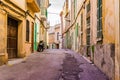 Old street with ancient mediterranean buildings in Felanitx on Majorca island Royalty Free Stock Photo