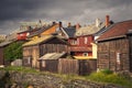 Old street architecture of mining town Roros in Norway Royalty Free Stock Photo