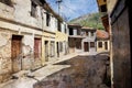 Old street of Bar town in Montenegro