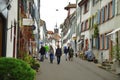 Old street of Basel with ancient houses.