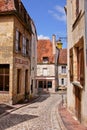 Old street with boulangerie, Burgundy, France Royalty Free Stock Photo