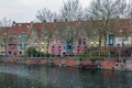 Old street of Bruges with colorful medieval houses Royalty Free Stock Photo