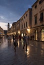 Old street and cafes at night in Dubrovnik Royalty Free Stock Photo