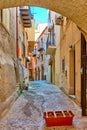 Old street in Cefalu in Sicily Royalty Free Stock Photo