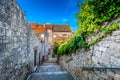 Old street in Croatia, Vis island. Royalty Free Stock Photo