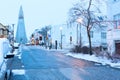 Old street of downtown Reykjavik, Iceland. Royalty Free Stock Photo