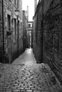 Old street in Edinburgh - black and white Royalty Free Stock Photo