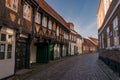 Old street with historic houses, Ribe, Denmark Royalty Free Stock Photo