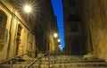 The old street in the historic quarter Panier of Marseille in South France at night