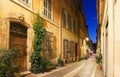 The old street in the historic quarter Panier of Marseille in South France at night Royalty Free Stock Photo